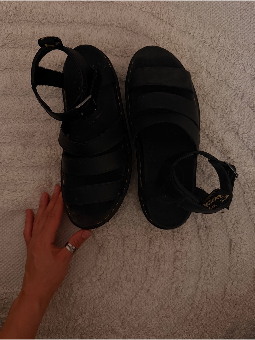 Black Sandals with Ankle Strap - Dr. Martens